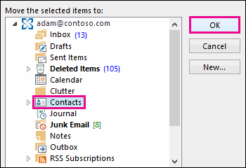 Recover Contacts from OST file