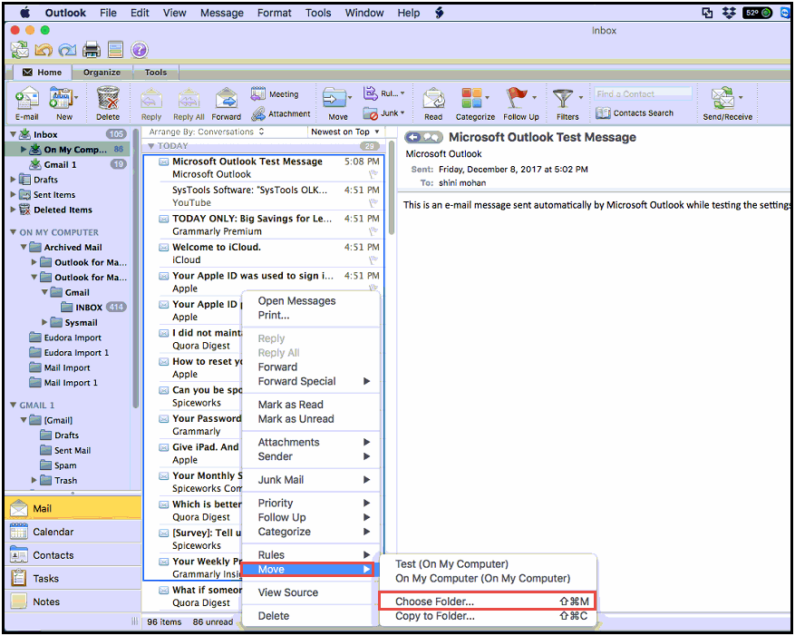 how to create outlook email from .pst