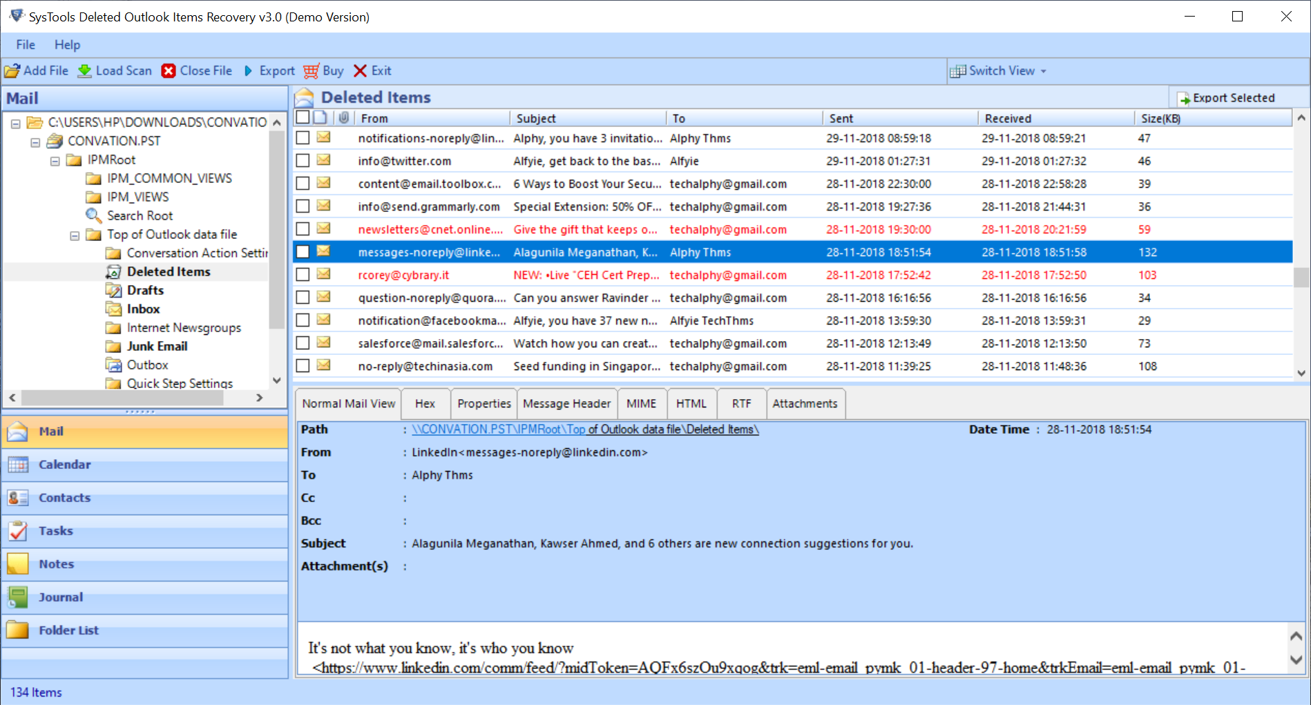 outlook deleted email recovery software