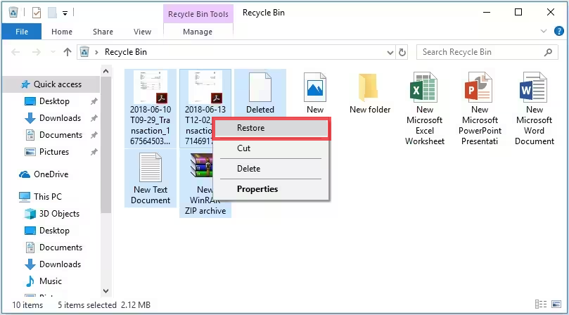 Recover Deleted PPT Files from Recycle bin