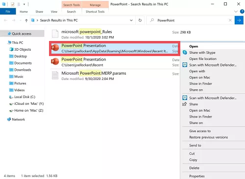 Recover Deleted PowerPoint from Temporary