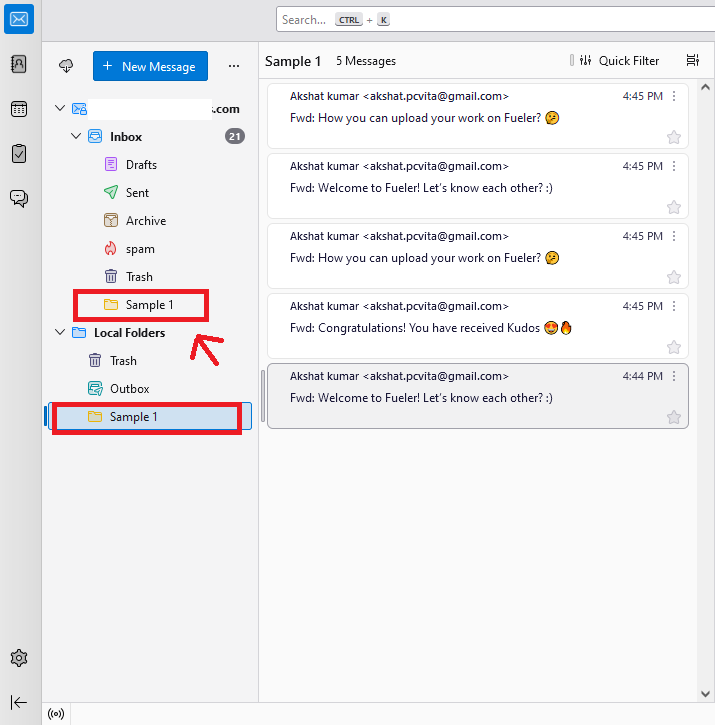 thunderbird imap account